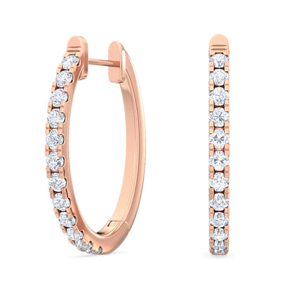 Rose Gold / 0.47ct Lab Grown Diamond Hoop Earrings