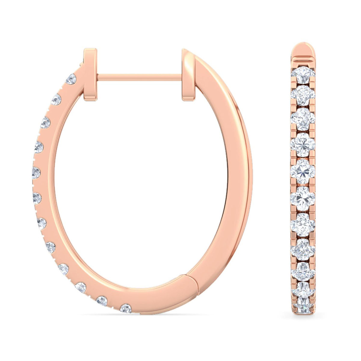 Rose Gold / 0.47ct Lab Grown Diamond Hoop Earrings