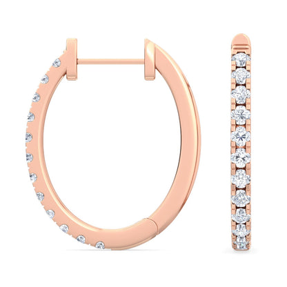 Rose Gold / 0.47ct Lab Grown Diamond Hoop Earrings
