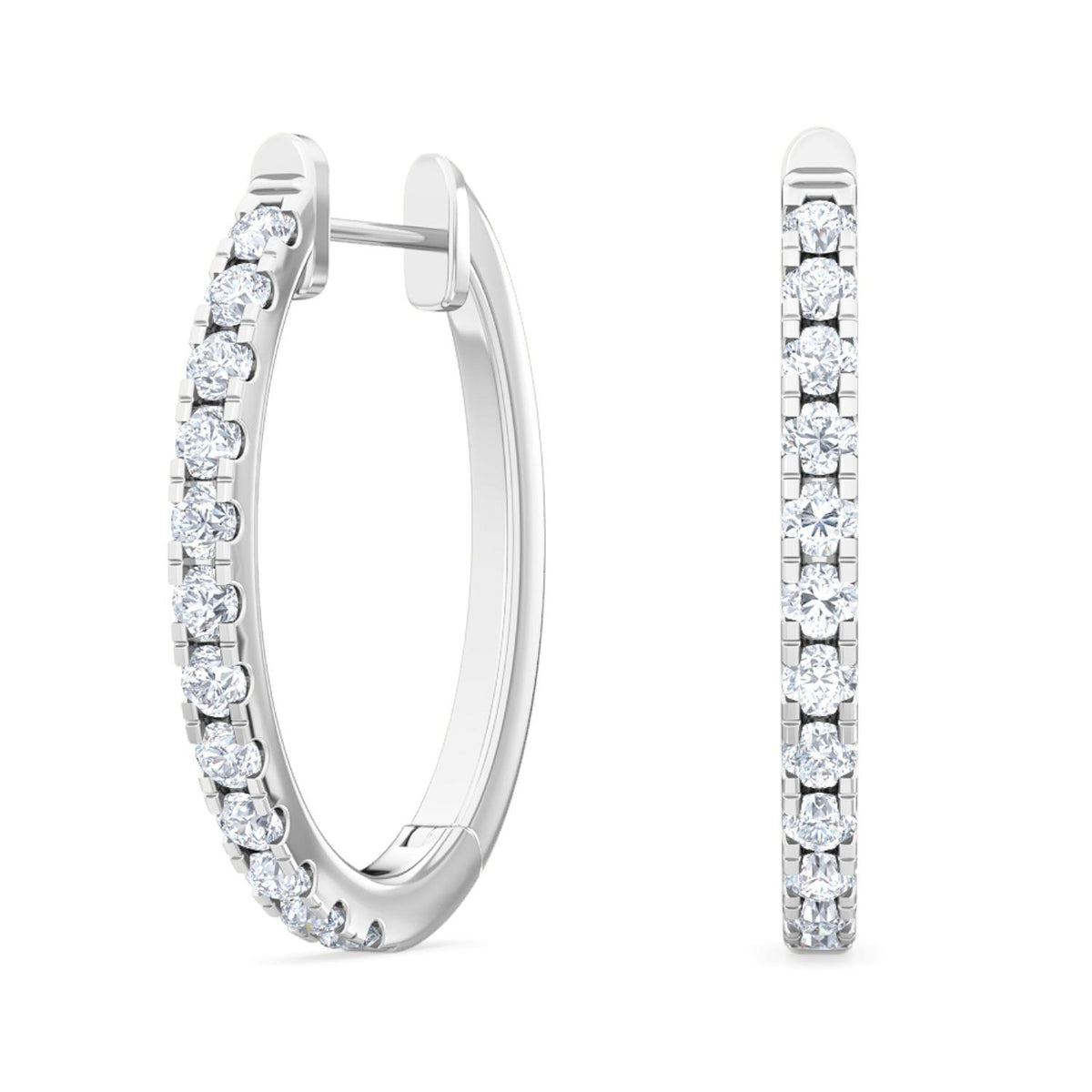 White Gold / 0.47ct Lab Grown Diamond Hoop Earrings