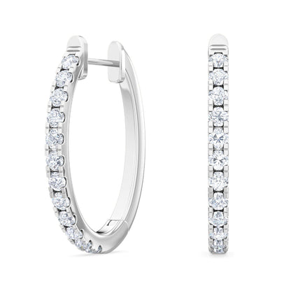 White Gold / 0.47ct Lab Grown Diamond Hoop Earrings