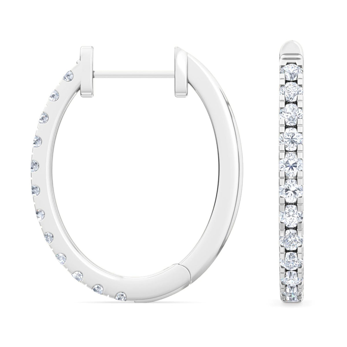 White Gold / 0.47ct Lab Grown Diamond Hoop Earrings