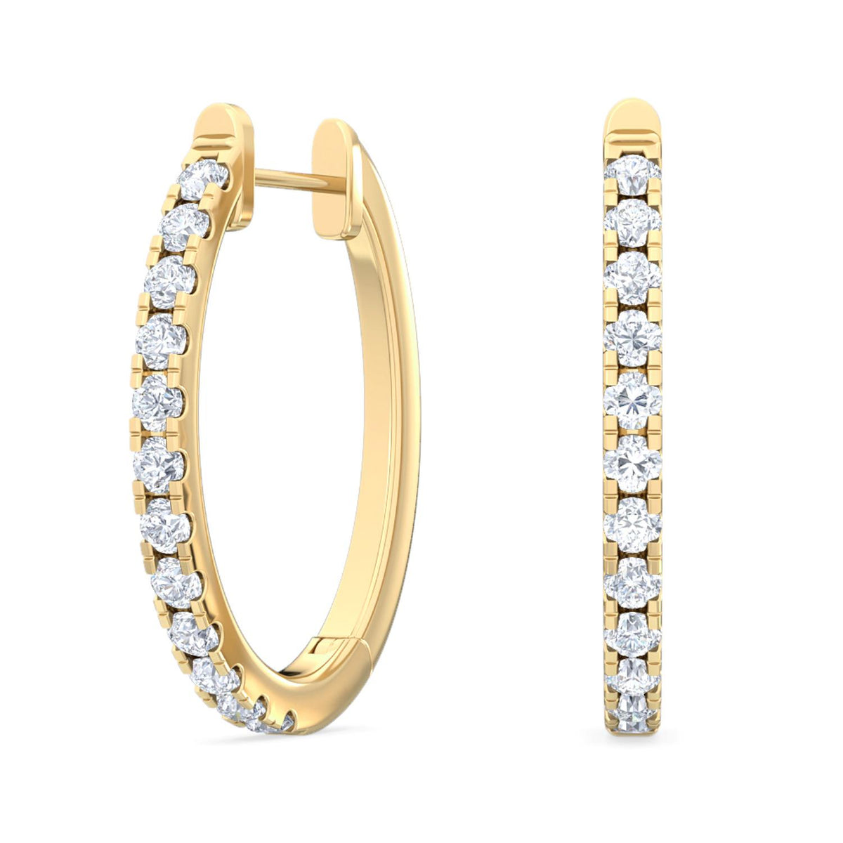 Yellow Gold / 0.47ct Lab Grown Diamond Hoop Earrings