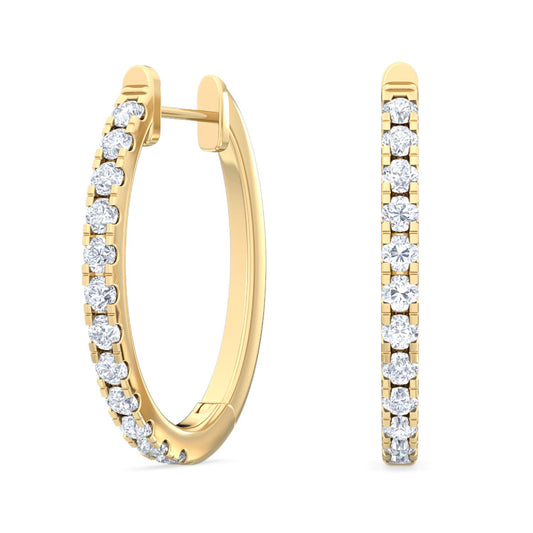 Yellow Gold / 0.47ct Lab Grown Diamond Hoop Earrings