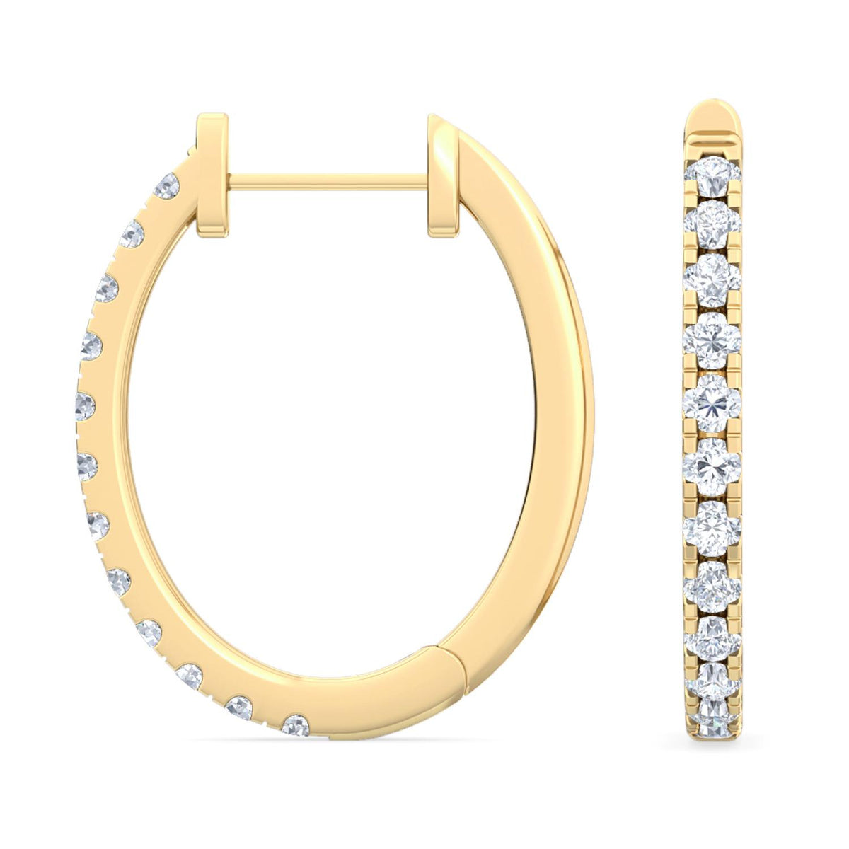 Yellow Gold / 0.47ct Lab Grown Diamond Hoop Earrings