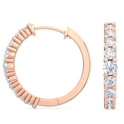 Rose Gold / 0.68ct Lab Grown Diamond Hoop Earrings