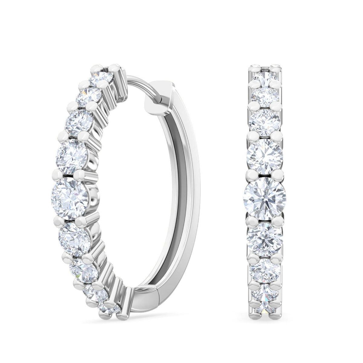 White Gold / 0.68ct Lab Grown Diamond Hoop Earrings
