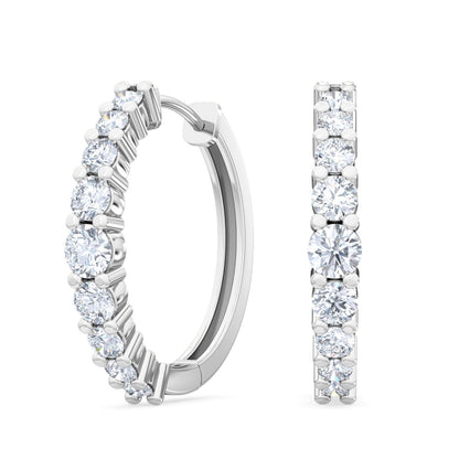 White Gold / 0.68ct Lab Grown Diamond Hoop Earrings