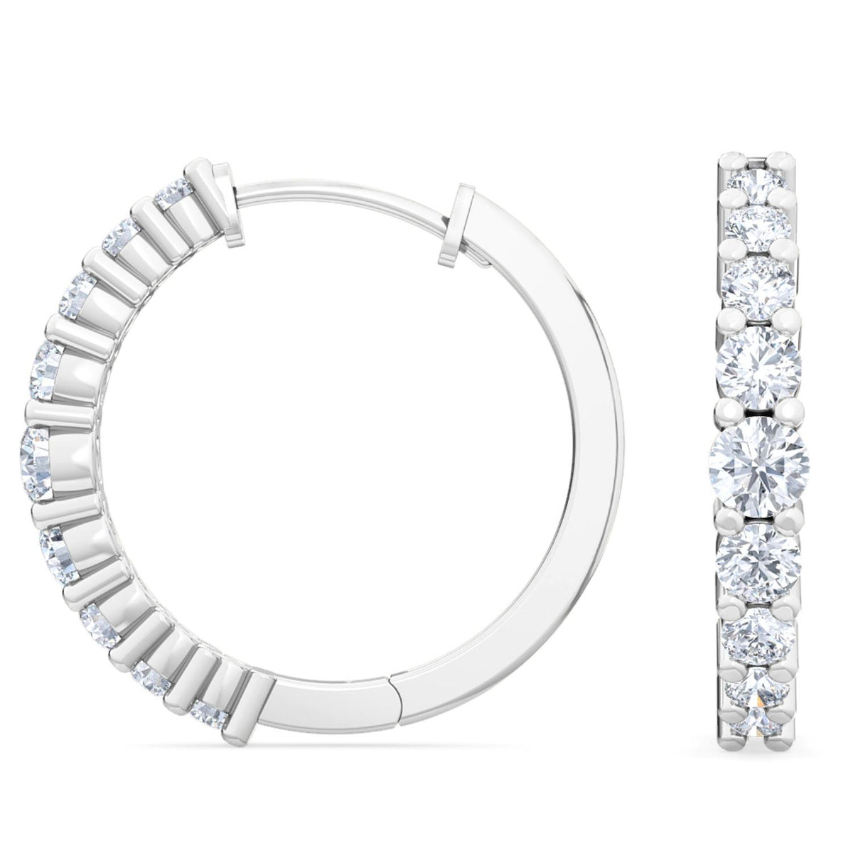 White Gold / 0.68ct Lab Grown Diamond Hoop Earrings