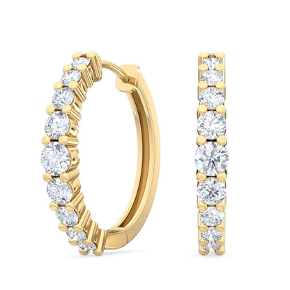 Yellow Gold / 0.68ct Lab Grown Diamond Hoop Earrings