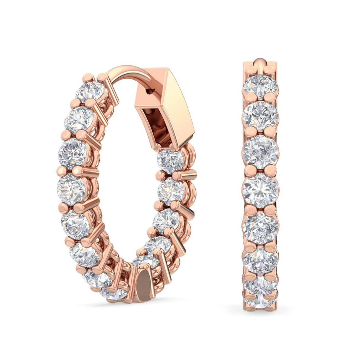 Rose Gold / 0.66ct Lab Grown Diamond Hoop Earrings