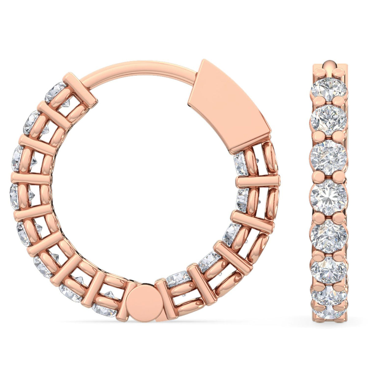 Rose Gold / 0.66ct Lab Grown Diamond Hoop Earrings