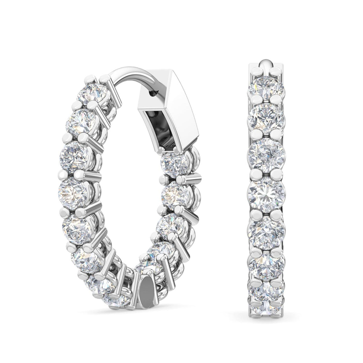 White Gold / 0.66ct Lab Grown Diamond Hoop Earrings