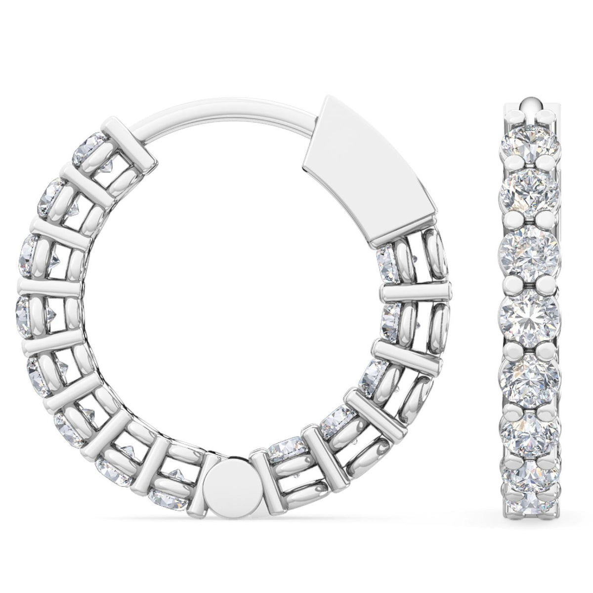 White Gold / 0.66ct Lab Grown Diamond Hoop Earrings