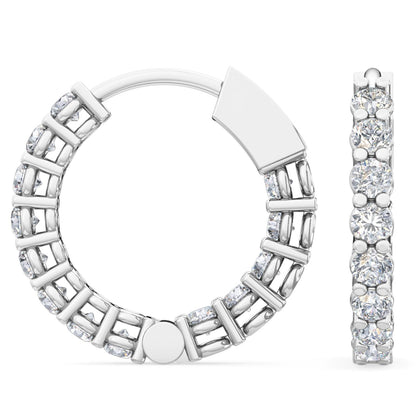 White Gold / 0.66ct Lab Grown Diamond Hoop Earrings
