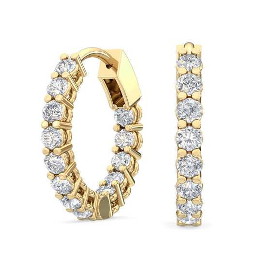 Yellow Gold / 0.66ct Lab Grown Diamond Hoop Earrings