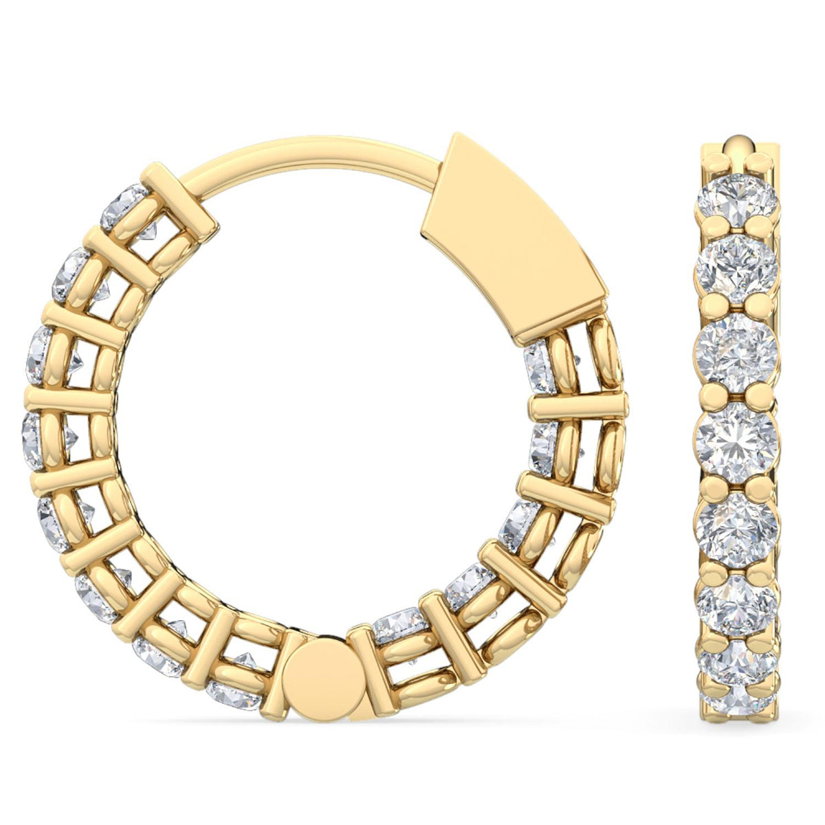 Yellow Gold / 0.66ct Lab Grown Diamond Hoop Earrings