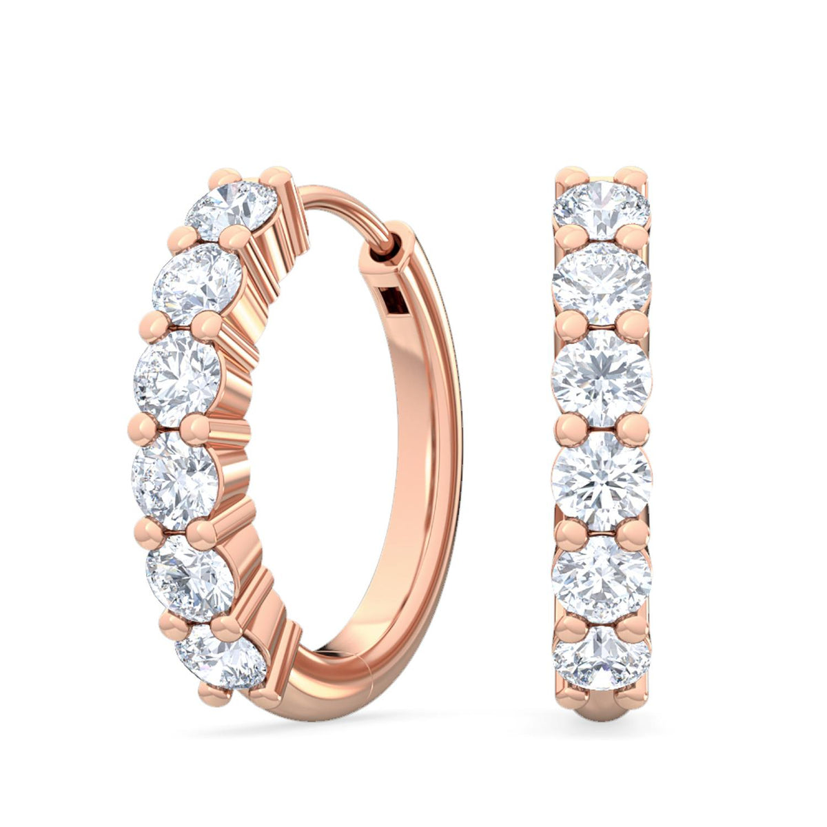 Rose Gold / 0.48ct Lab Grown Diamond Hoop Earrings
