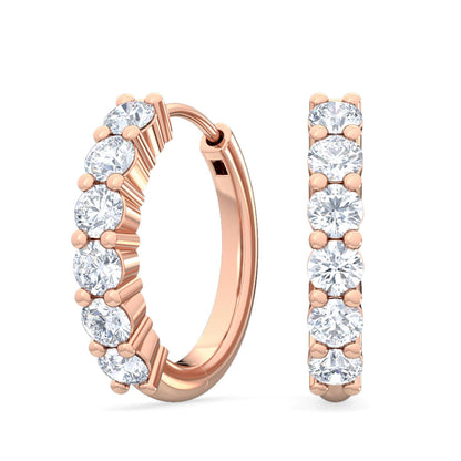 Rose Gold / 0.48ct Lab Grown Diamond Hoop Earrings
