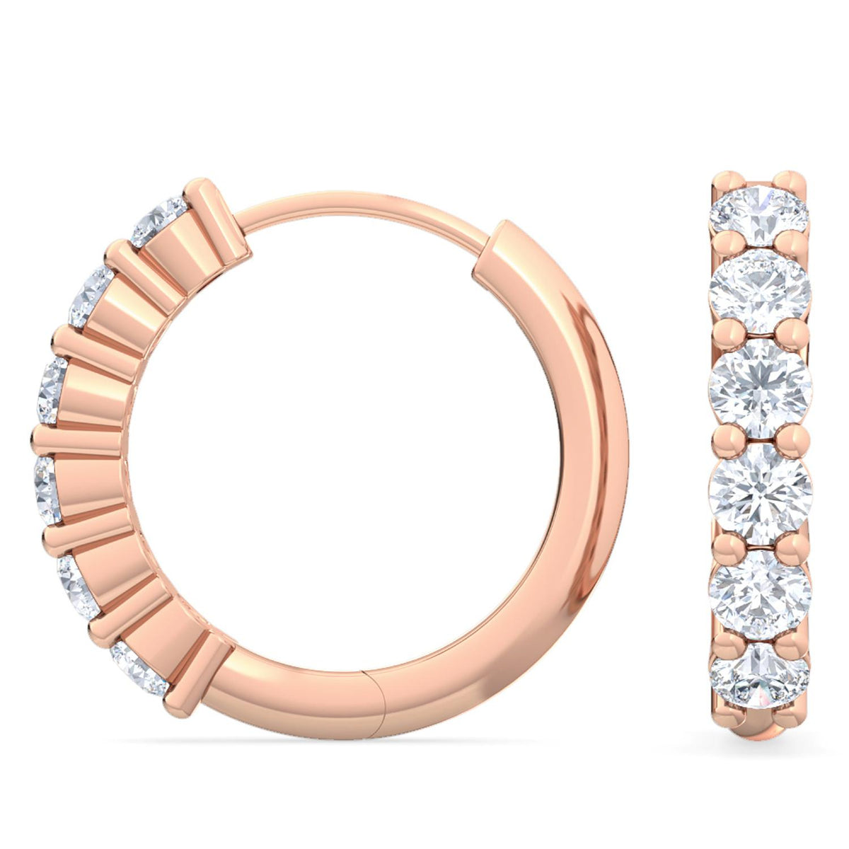 Rose Gold / 0.48ct Lab Grown Diamond Hoop Earrings