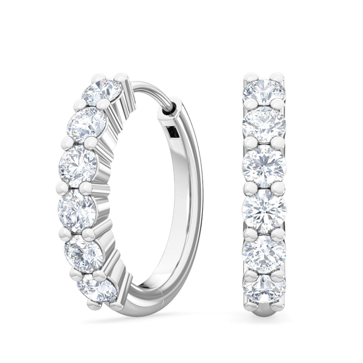 White Gold / 0.48ct Lab Grown Diamond Hoop Earrings