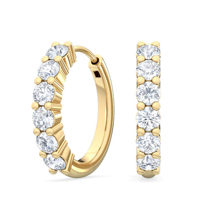 Yellow Gold / 0.48ct Lab Grown Diamond Hoop Earrings