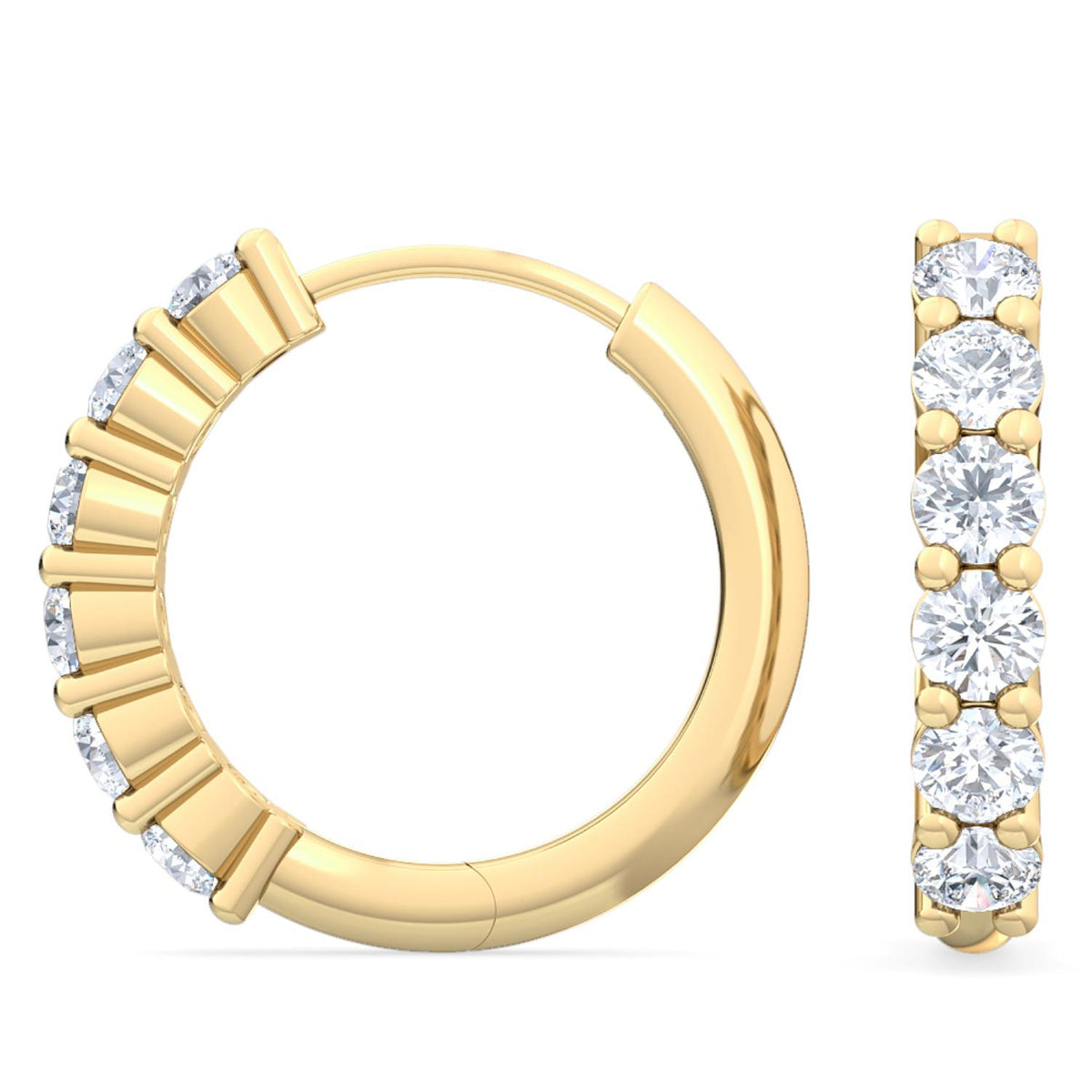 Yellow Gold / 0.48ct Lab Grown Diamond Hoop Earrings