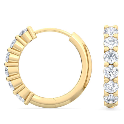 Yellow Gold / 0.48ct Lab Grown Diamond Hoop Earrings