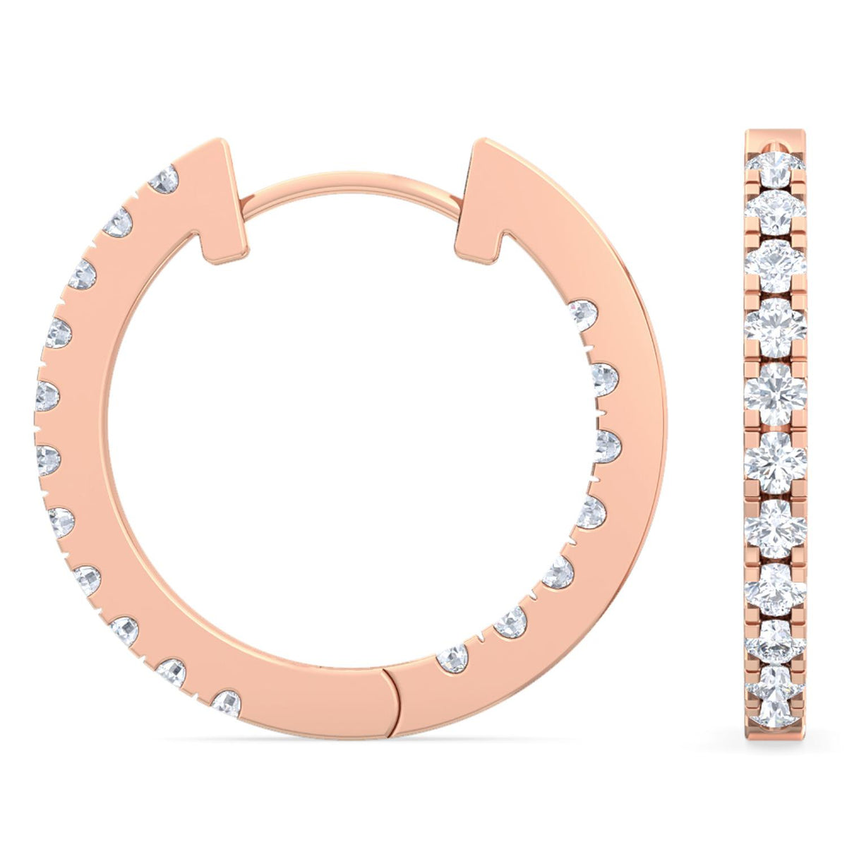 Rose Gold / 0.48ct Lab Grown Diamond Hoop Earrings