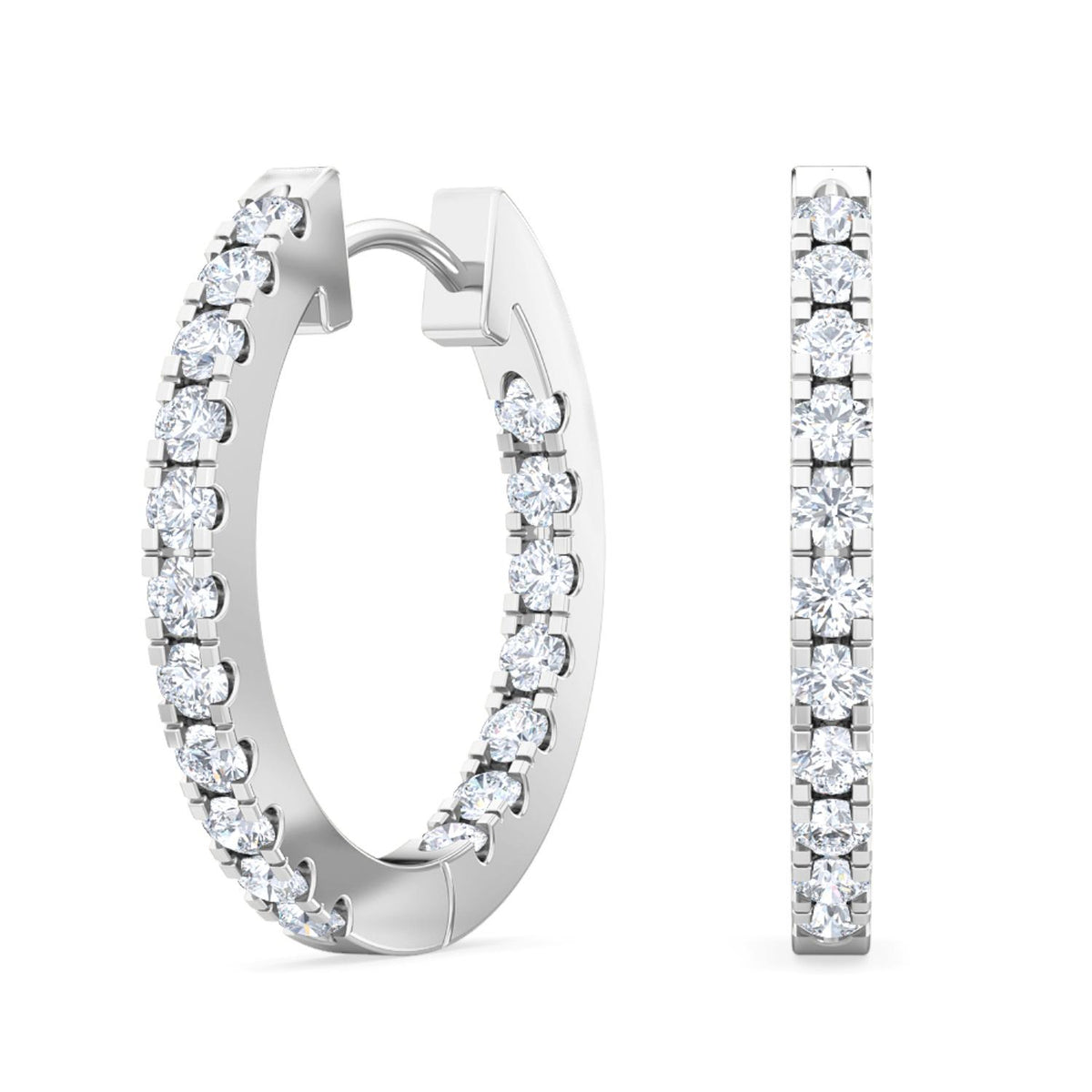 White Gold / 0.48ct Lab Grown Diamond Hoop Earrings