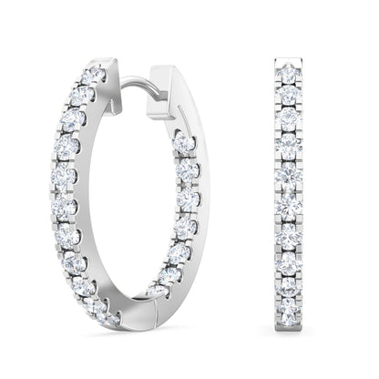 White Gold / 0.48ct Lab Grown Diamond Hoop Earrings