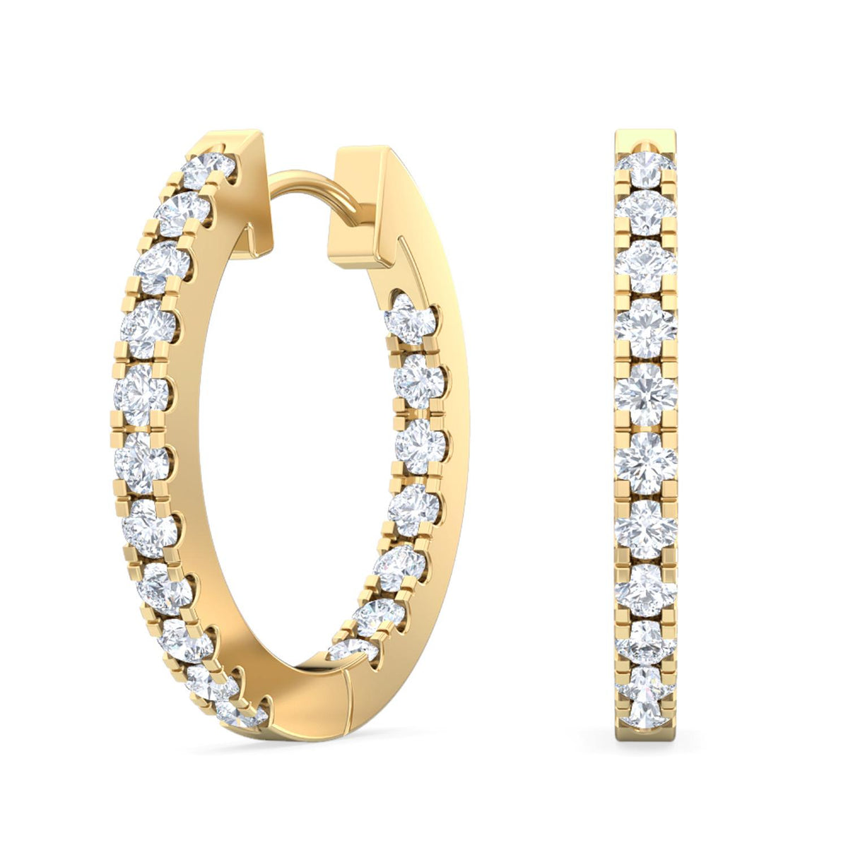 Yellow Gold / 0.48ct Lab Grown Diamond Hoop Earrings