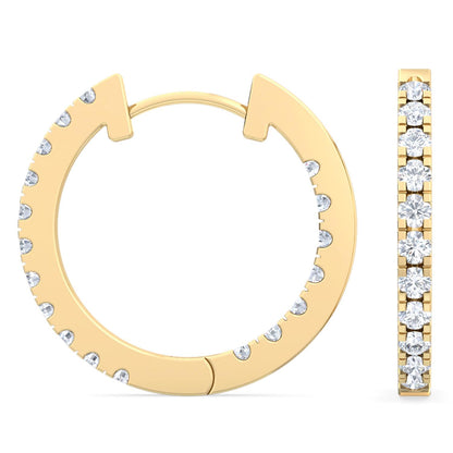 Yellow Gold / 0.48ct Lab Grown Diamond Hoop Earrings