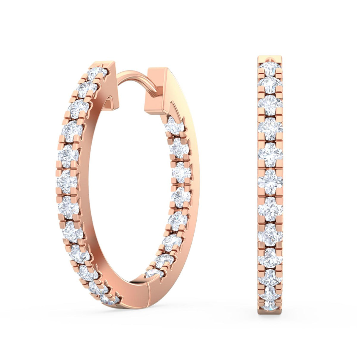 Rose Gold / 0.36ct Lab Grown Diamond Hoop Earrings