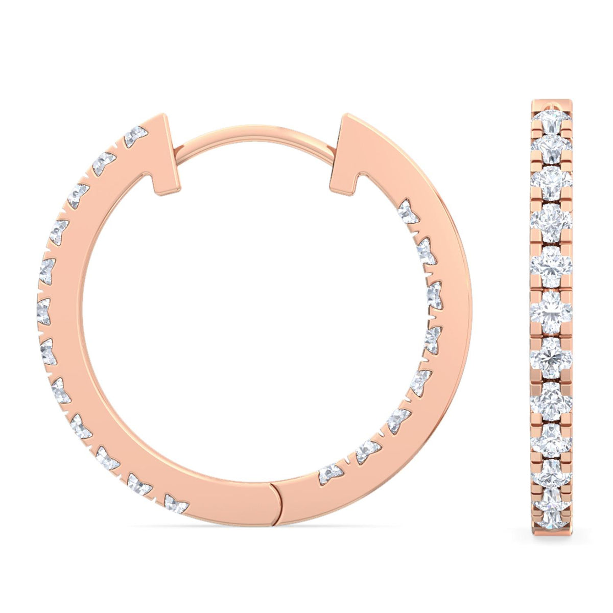 Rose Gold / 0.36ct Lab Grown Diamond Hoop Earrings