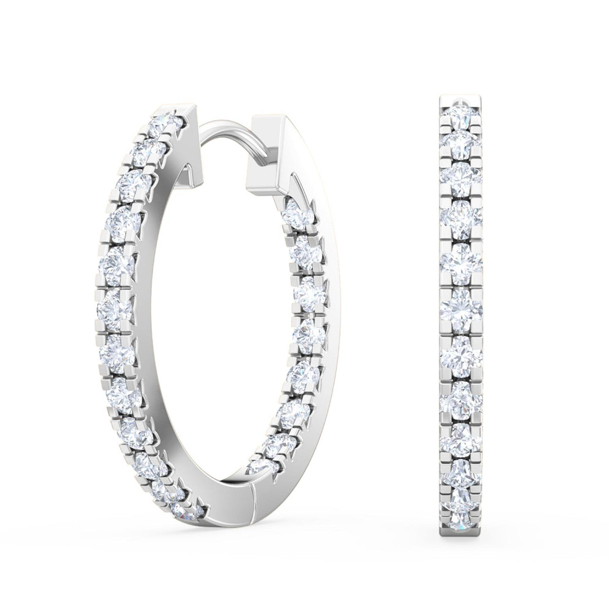 White Gold / 0.36ct Lab Grown Diamond Hoop Earrings