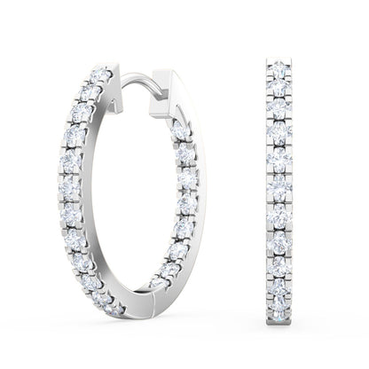 White Gold / 0.36ct Lab Grown Diamond Hoop Earrings