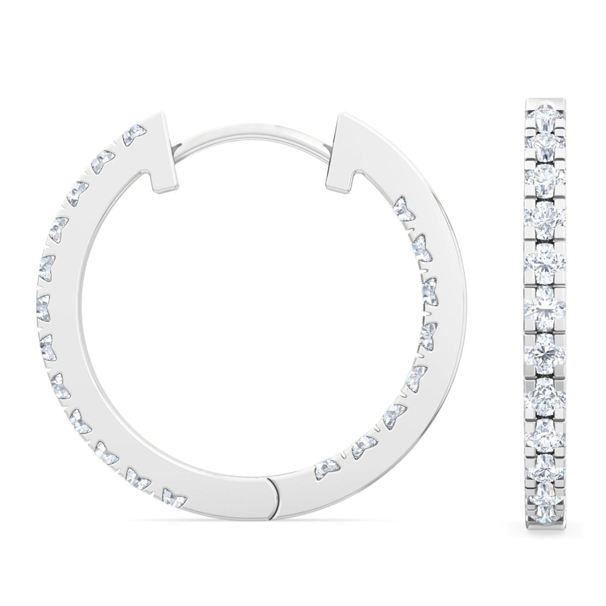 White Gold / 0.36ct Lab Grown Diamond Hoop Earrings