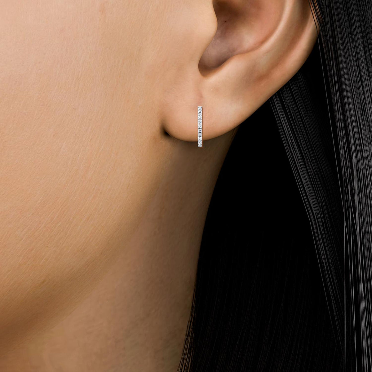 White Gold / 0.36ct Lab Grown Diamond Hoop Earrings