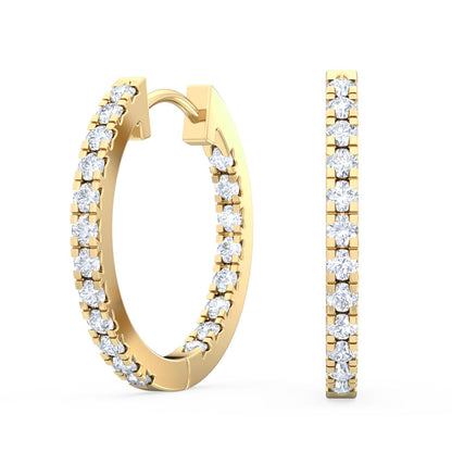 Yellow Gold / 0.36ct Lab Grown Diamond Hoop Earrings