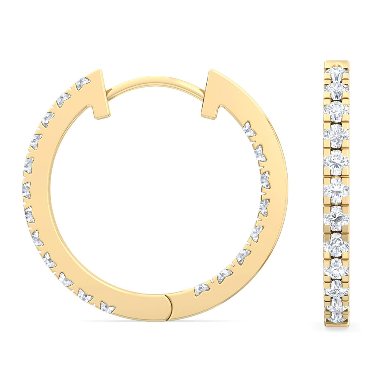 Yellow Gold / 0.36ct Lab Grown Diamond Hoop Earrings