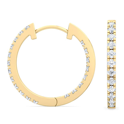 Yellow Gold / 0.36ct Lab Grown Diamond Hoop Earrings