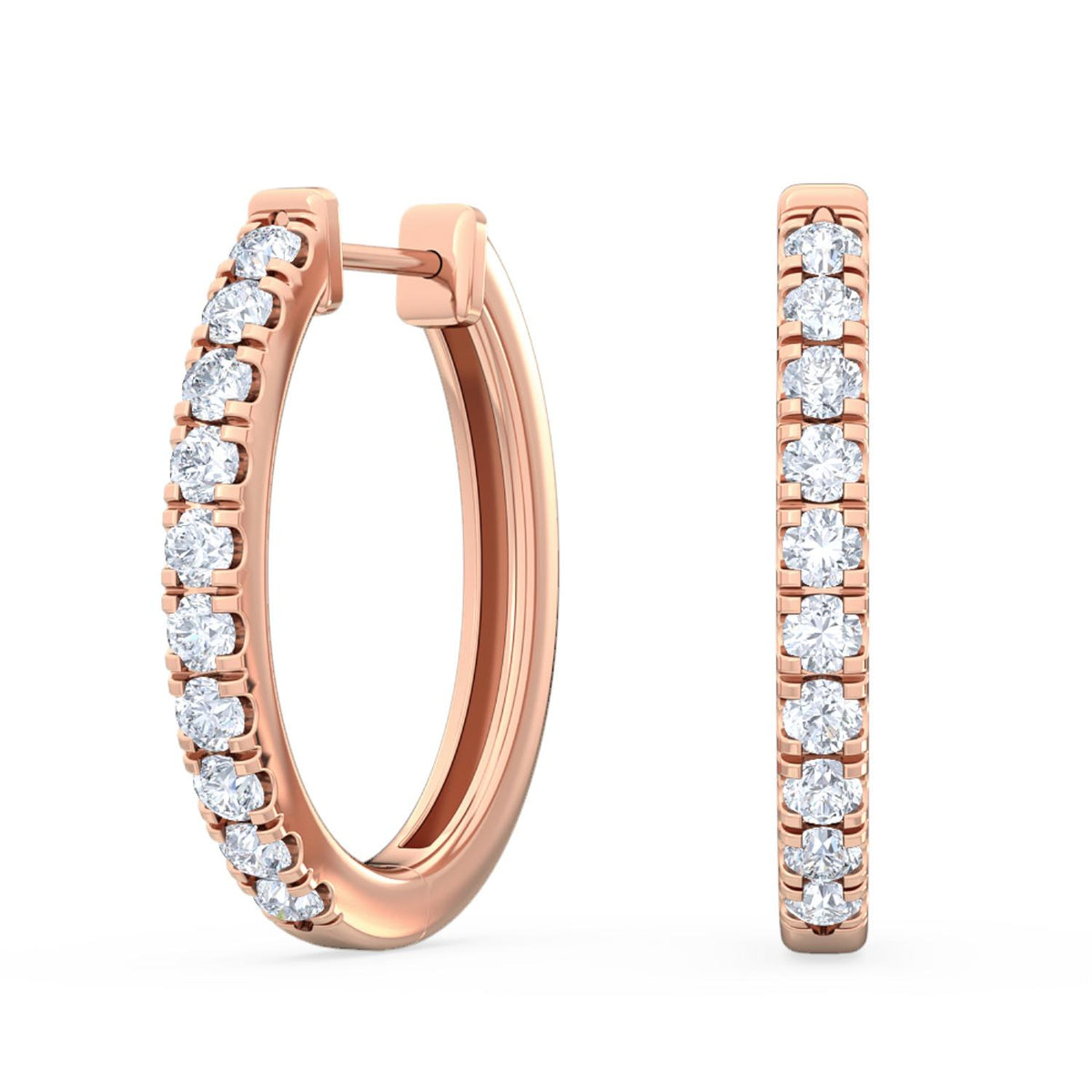 Rose Gold / 0.44ct Lab Grown Diamond Hoop Earrings