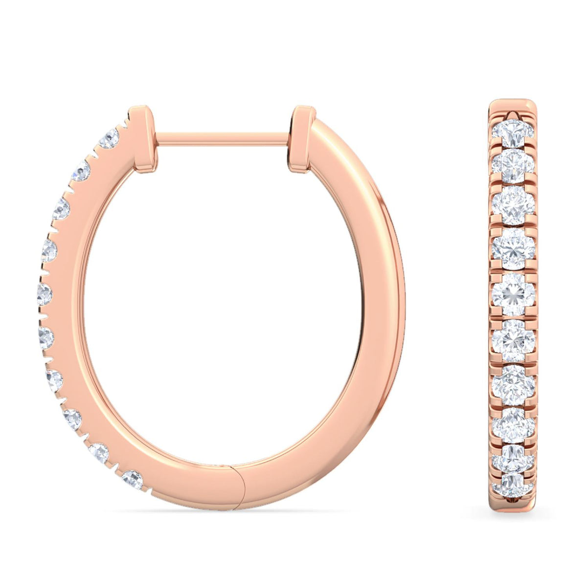 Rose Gold / 0.44ct Lab Grown Diamond Hoop Earrings