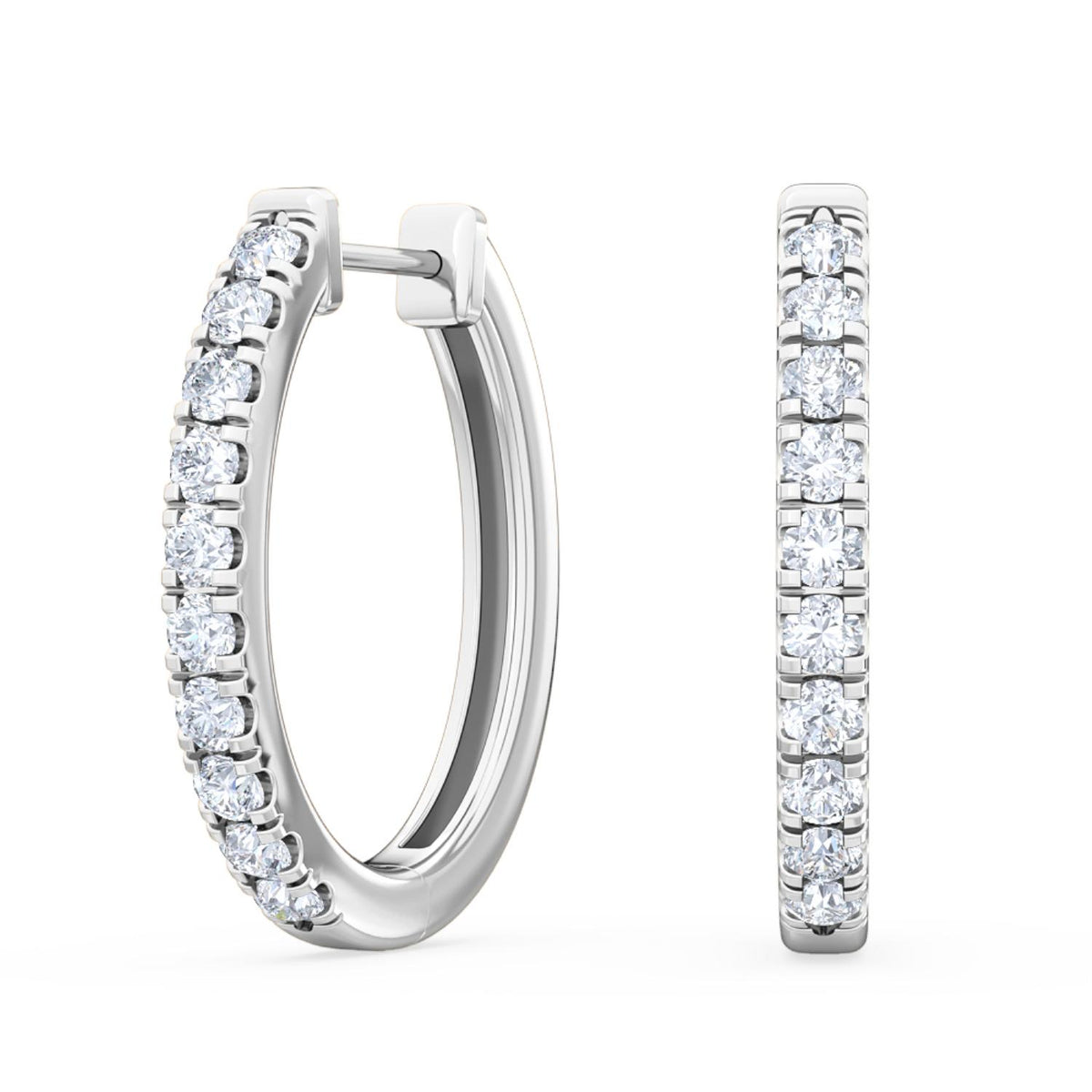 White Gold / 0.44ct Lab Grown Diamond Hoop Earrings