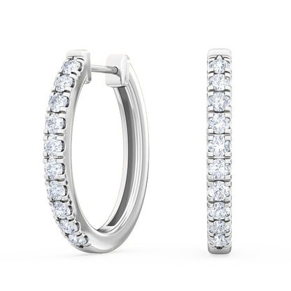 White Gold / 0.44ct Lab Grown Diamond Hoop Earrings