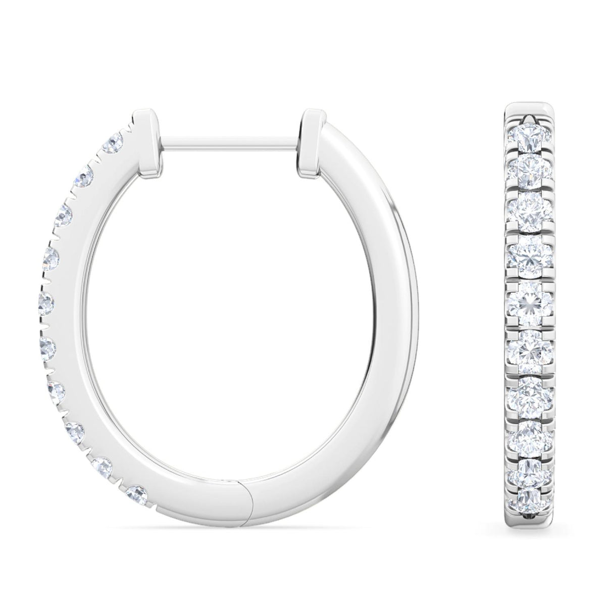 White Gold / 0.44ct Lab Grown Diamond Hoop Earrings