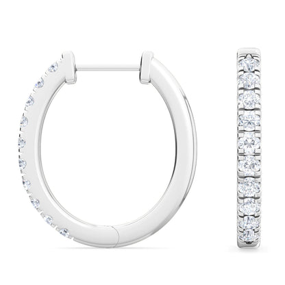 White Gold / 0.44ct Lab Grown Diamond Hoop Earrings