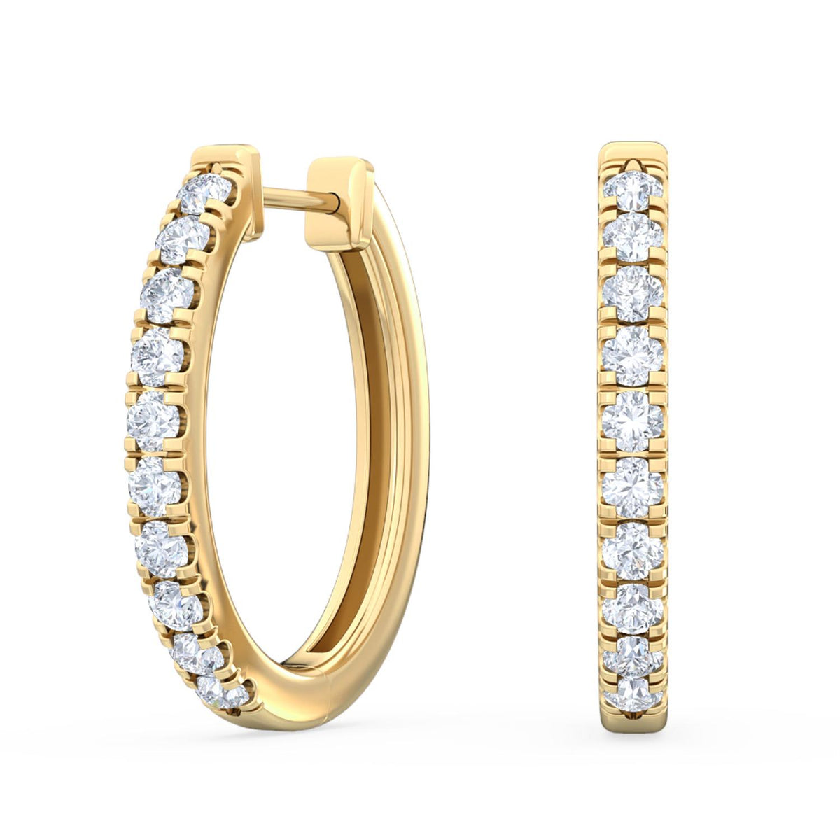 Yellow Gold / 0.44ct Lab Grown Diamond Hoop Earrings