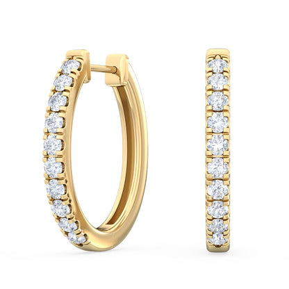 Yellow Gold / 0.44ct Lab Grown Diamond Hoop Earrings